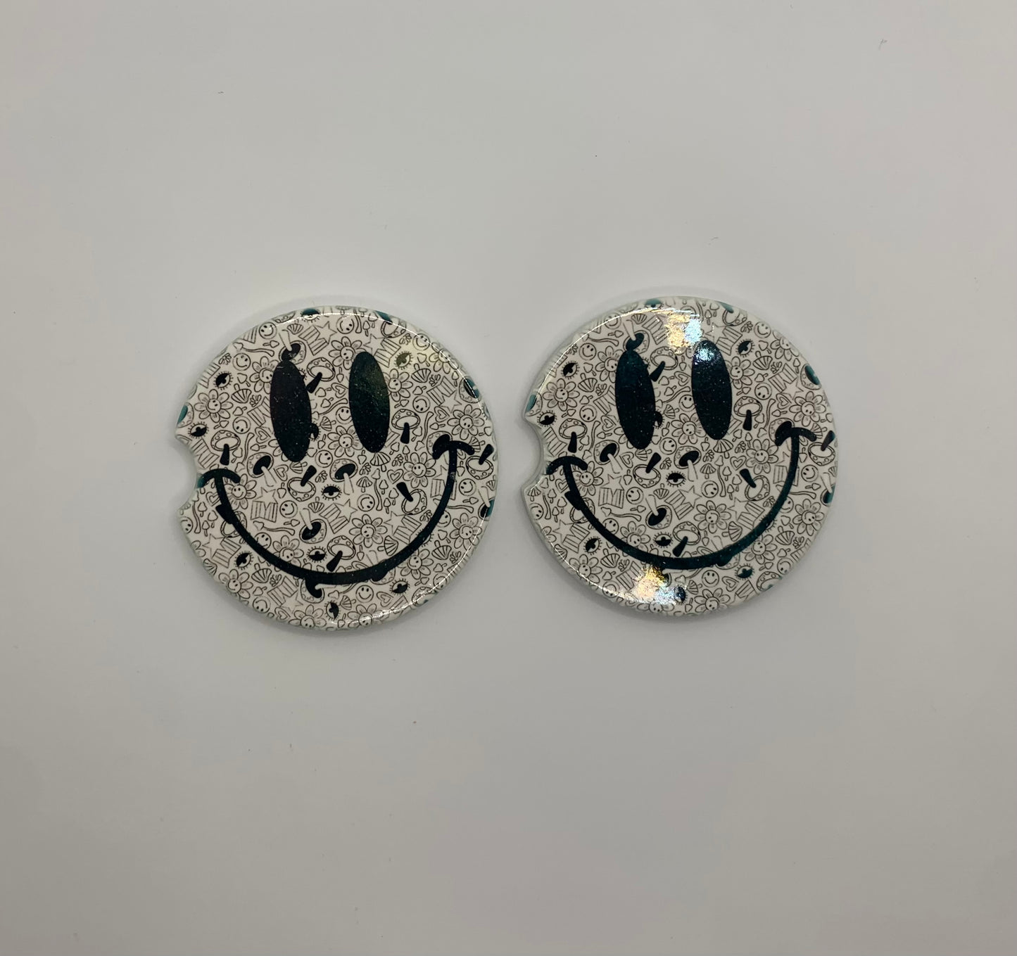 Smiley face design #1 car coasters