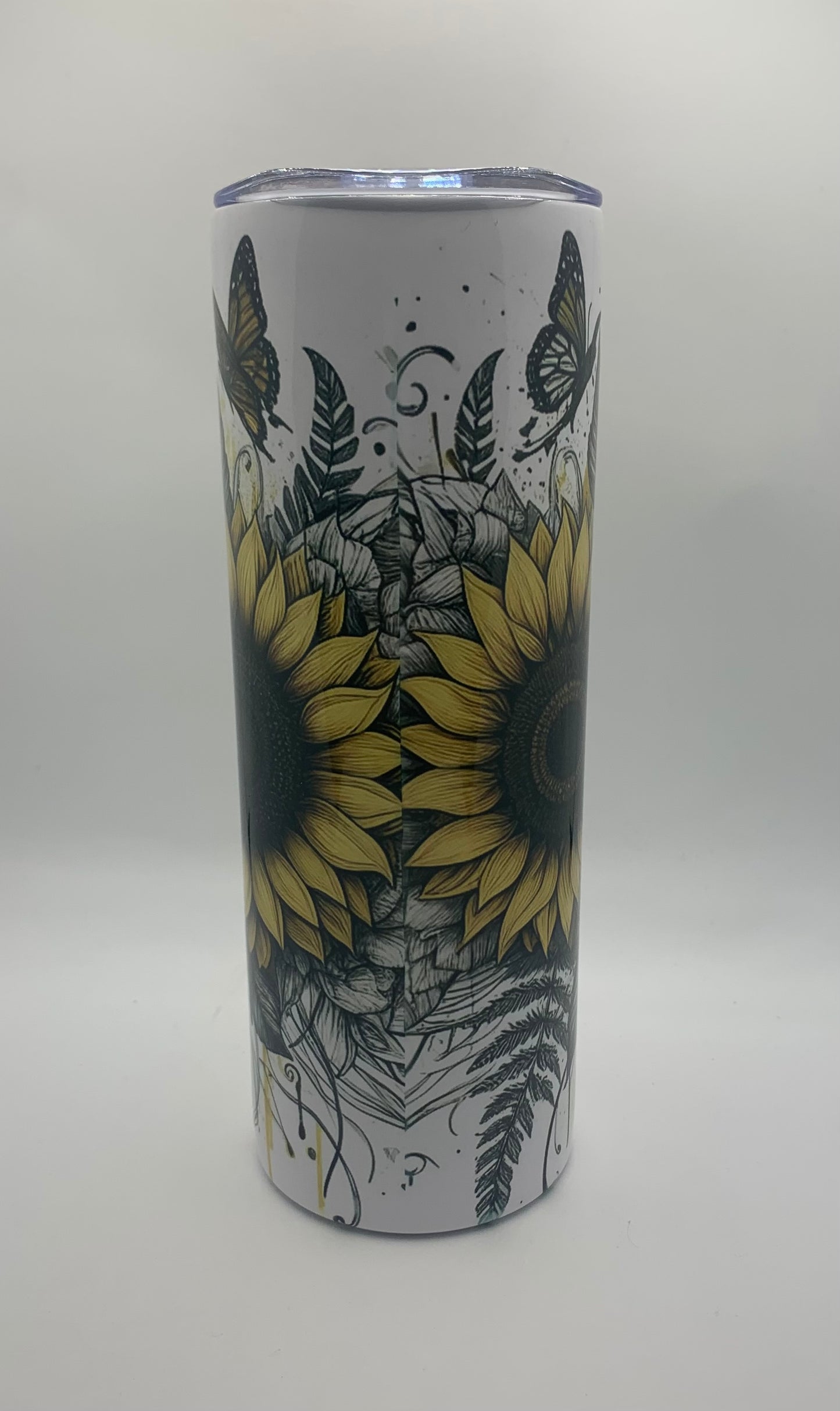 Tigers with sunflowers 20oz Skinny Tumbler