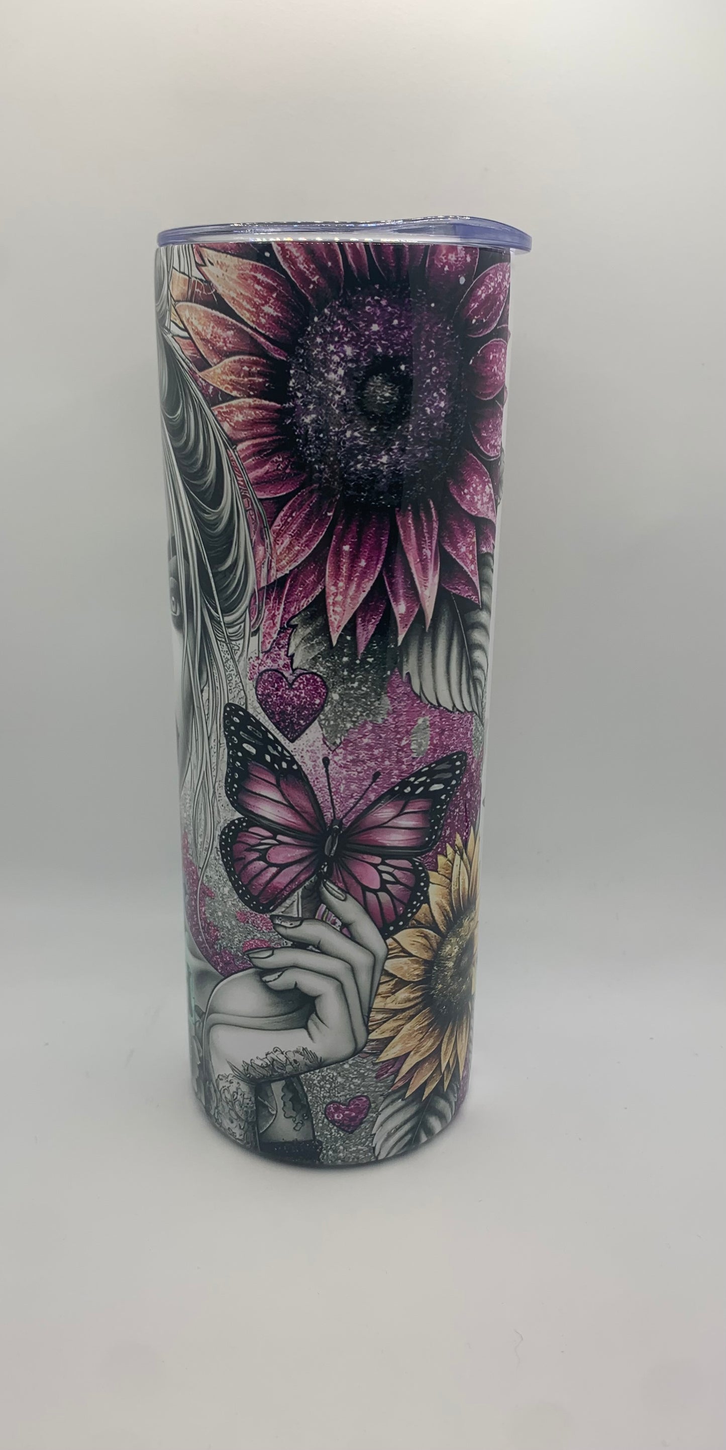 Surround yourself with positive vibes tattooed woman 20oz Skinny Tumbler