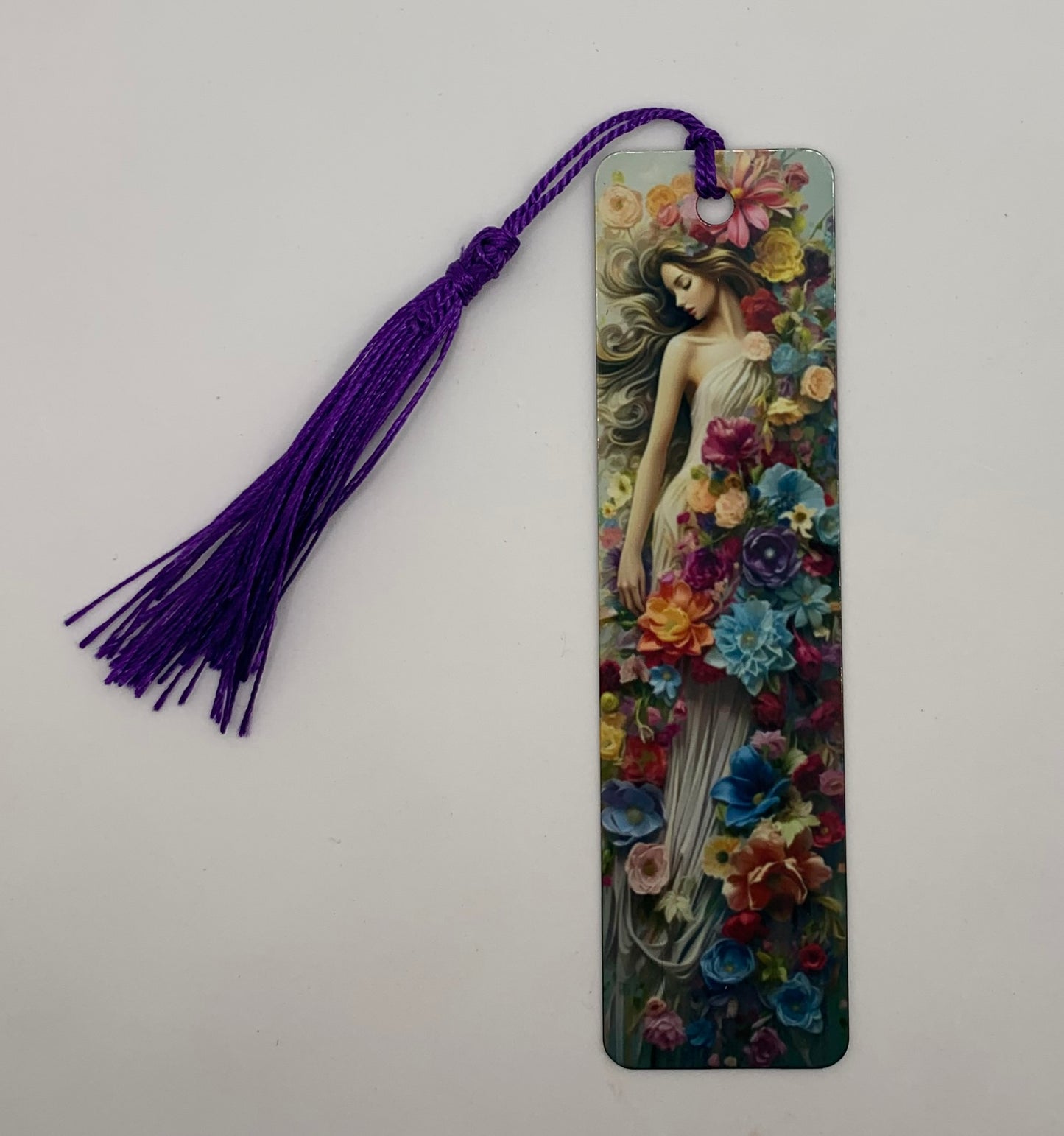 Woman with Flowers Bookmark