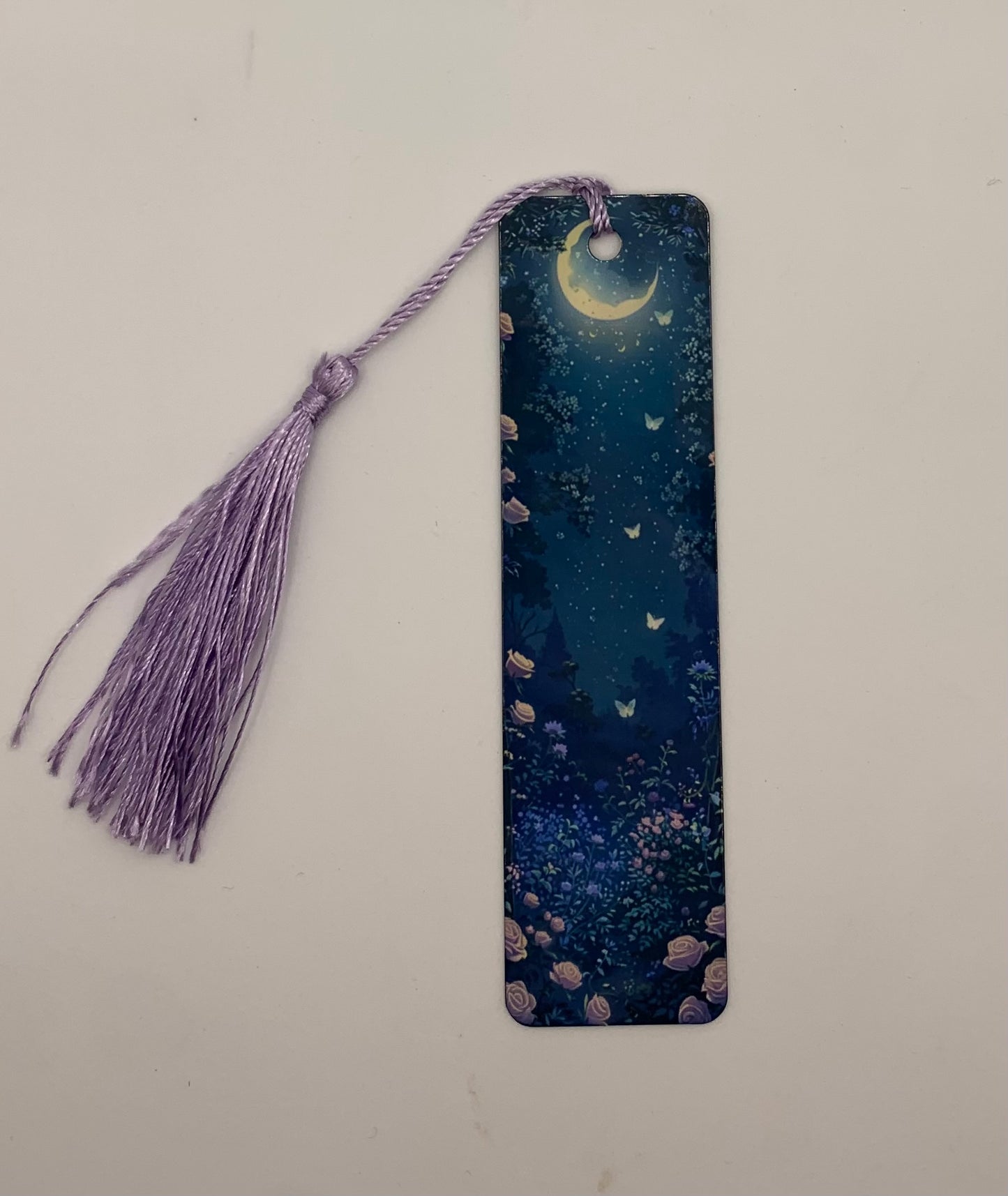 Moon, Flowers, and Butterfly Bookmark