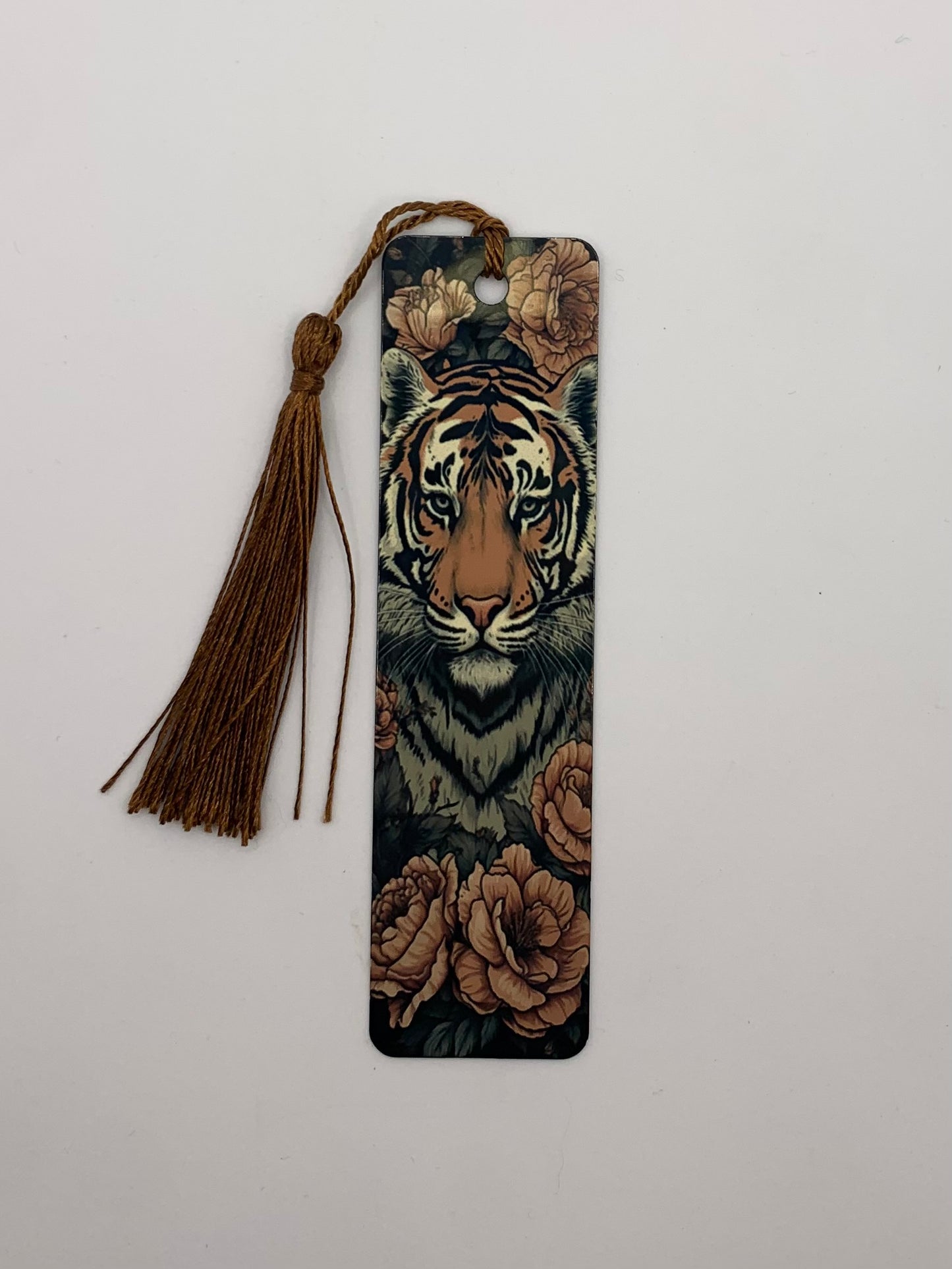 Tiger with Flowers Bookmark