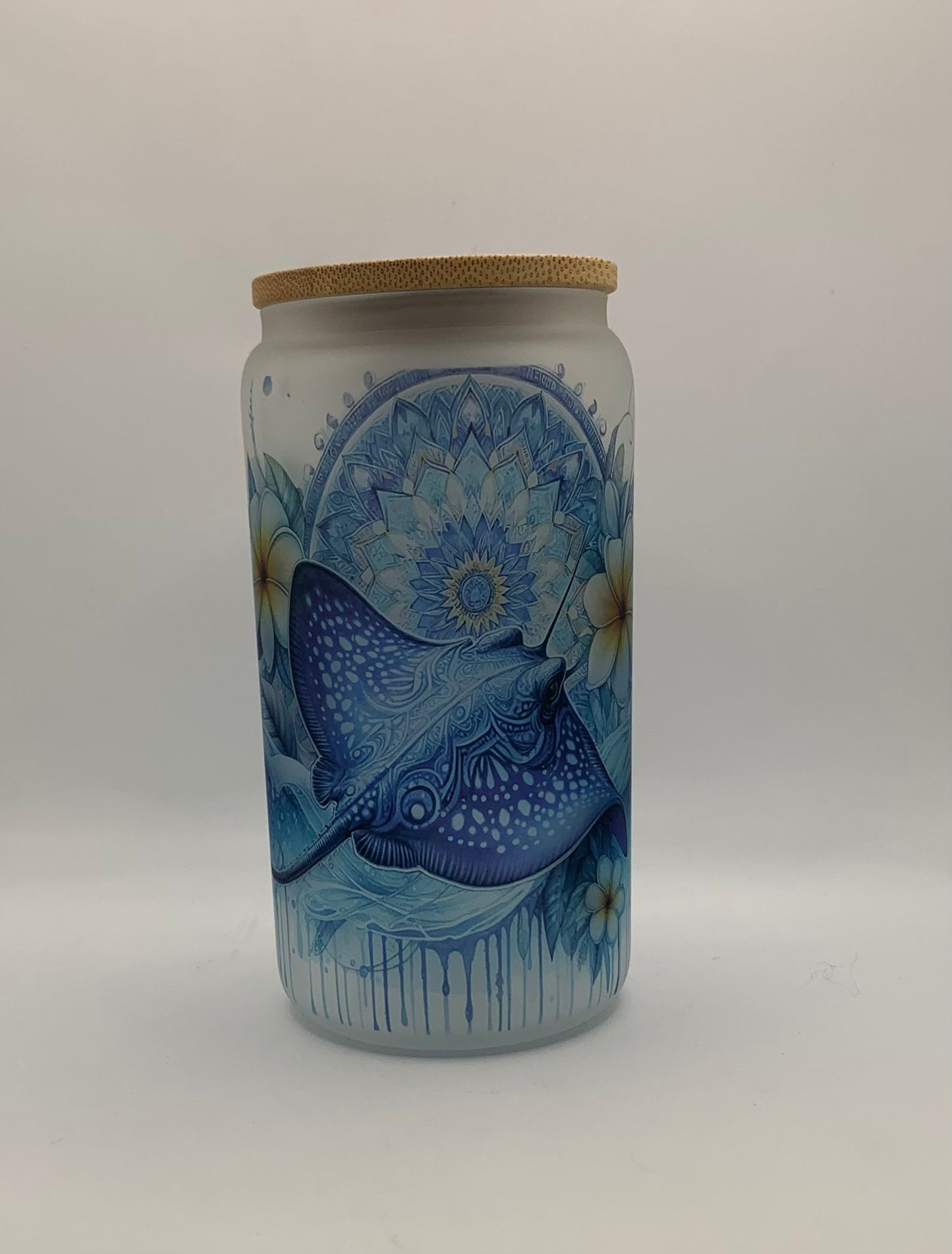 Stingray 16oz Glass jar tumbler