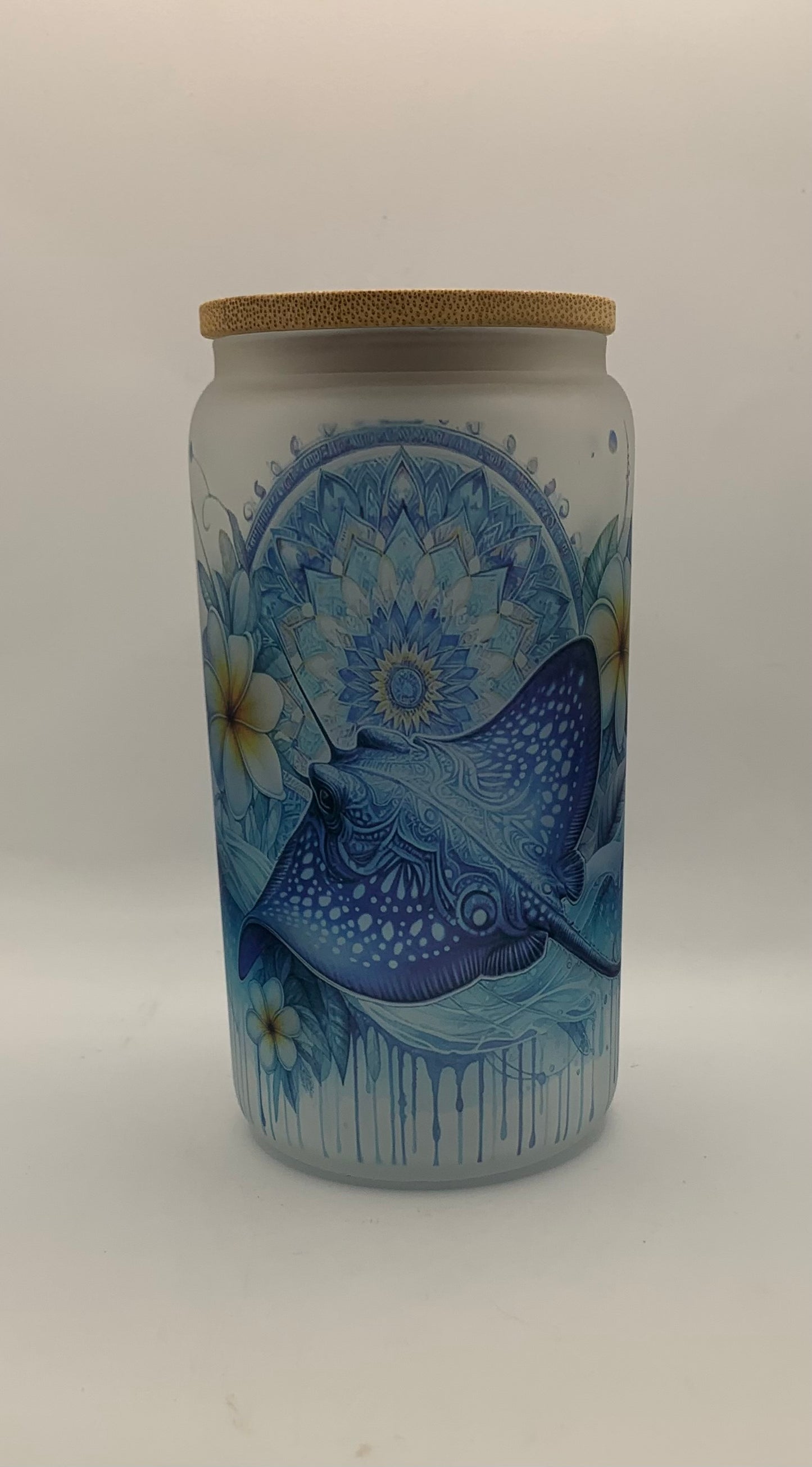 Stingray 16oz Glass jar tumbler