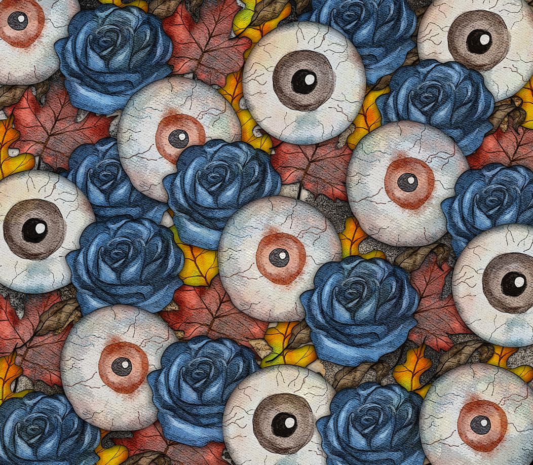 Eyeballs, Blue roses, and Leaves 20oz Skinny Tumbler