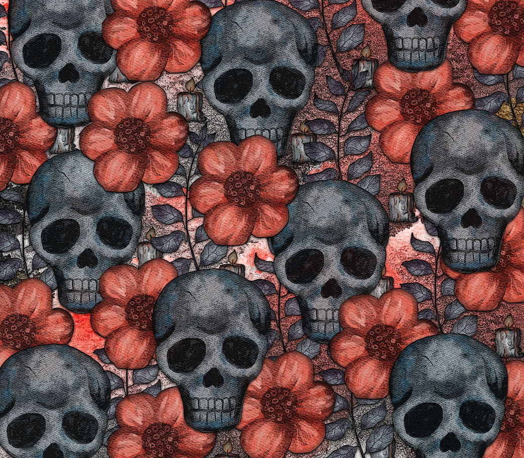 Skulls and Pink Flowers 20oz Skinny Tumbler