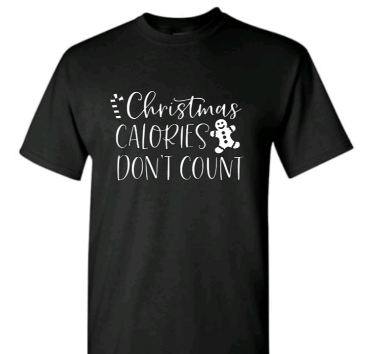 Christmas calories don't count adult t-shirt