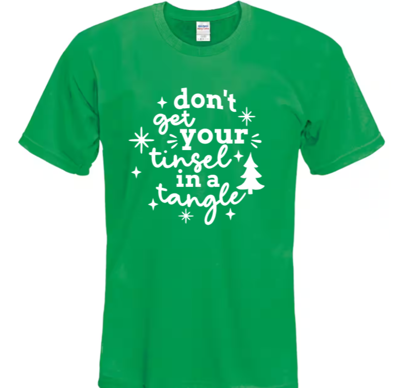 Don't get your tinsel in a tangle adult t-shirt