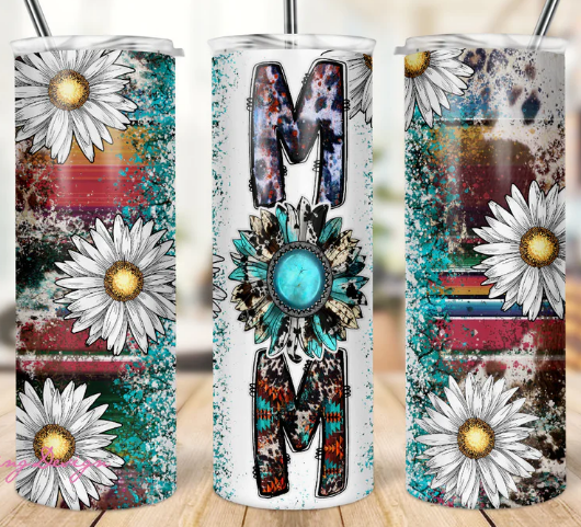 Mom western daisy 20oz Skinny Tumbler