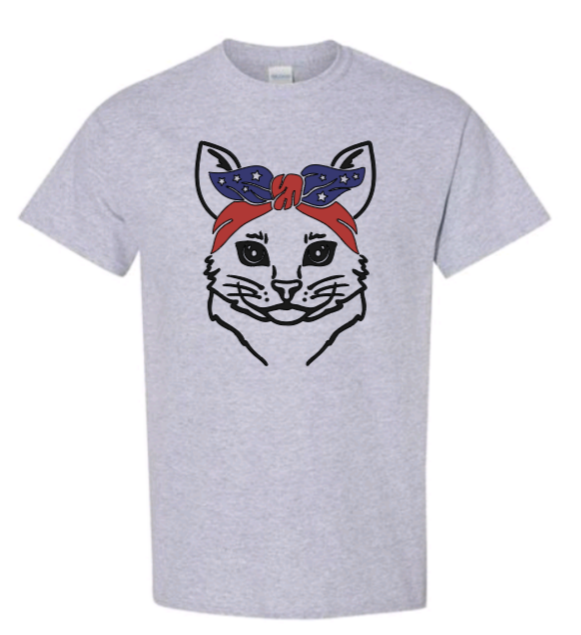 4th of July cat adult t-shirt