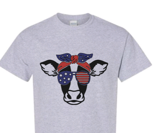 4th of July cow toddler t-shirt