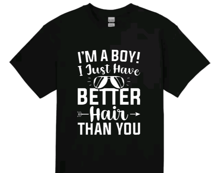 I'm a boy! I just have better hair than you toddler t-shirt