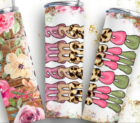 Mama floral retro 20oz Skinny Tumbler