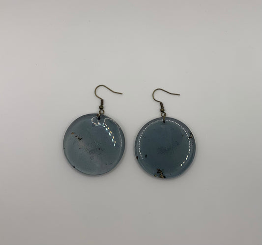 Custom Blue, Green, Or Blue-Green Circle Earrings