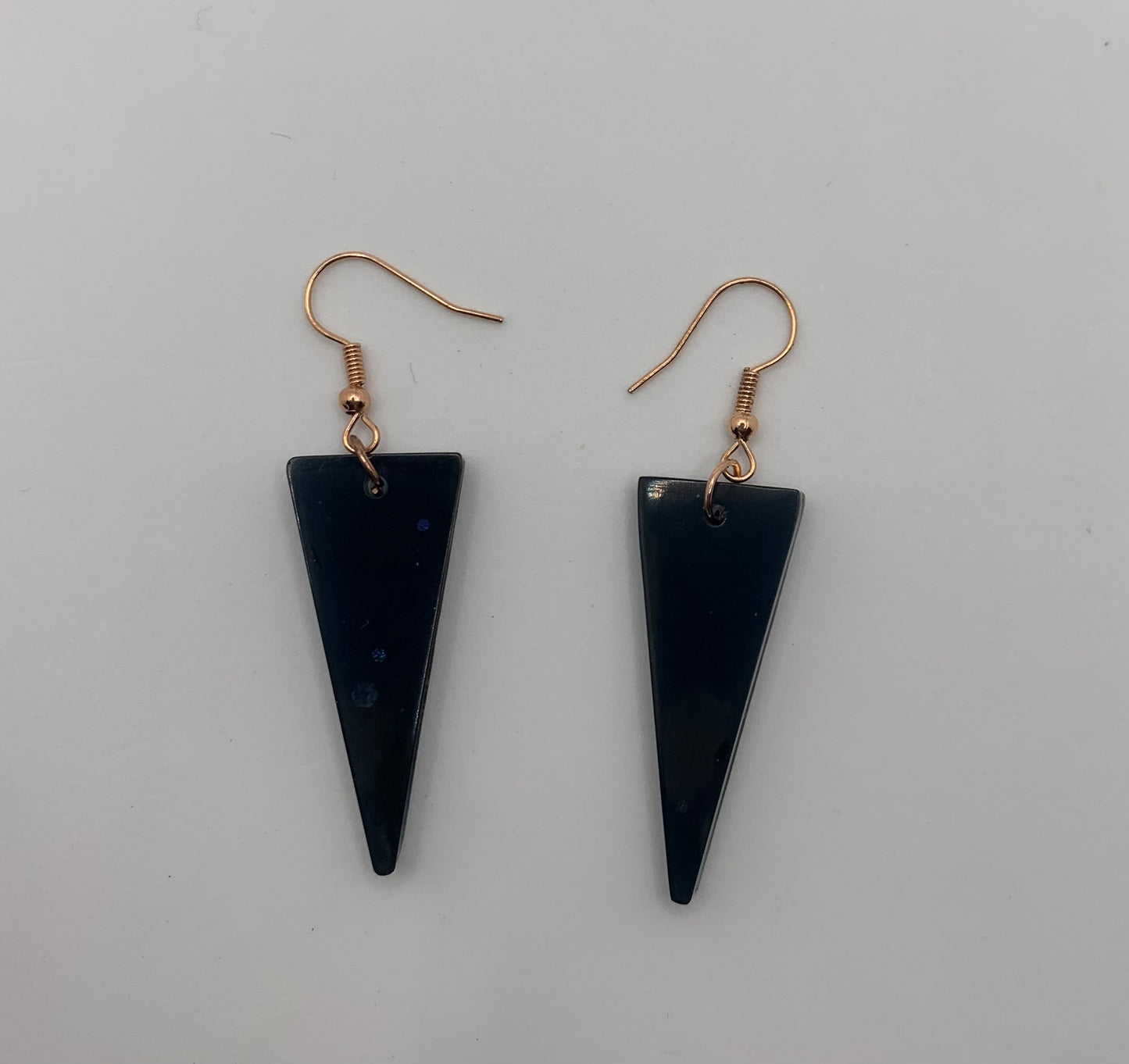 Custom Black Tringle Earrings