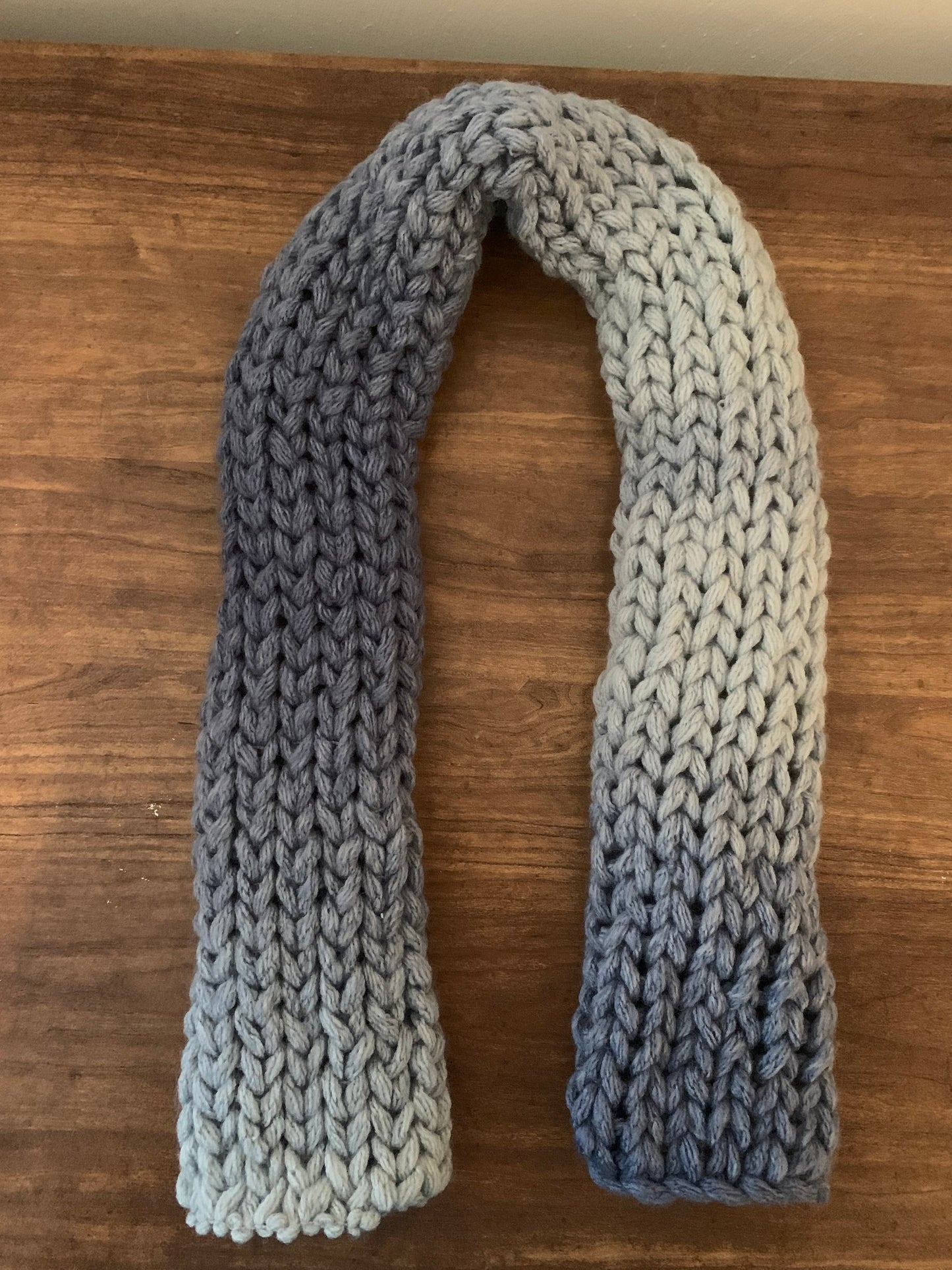 Blue and gray scarf