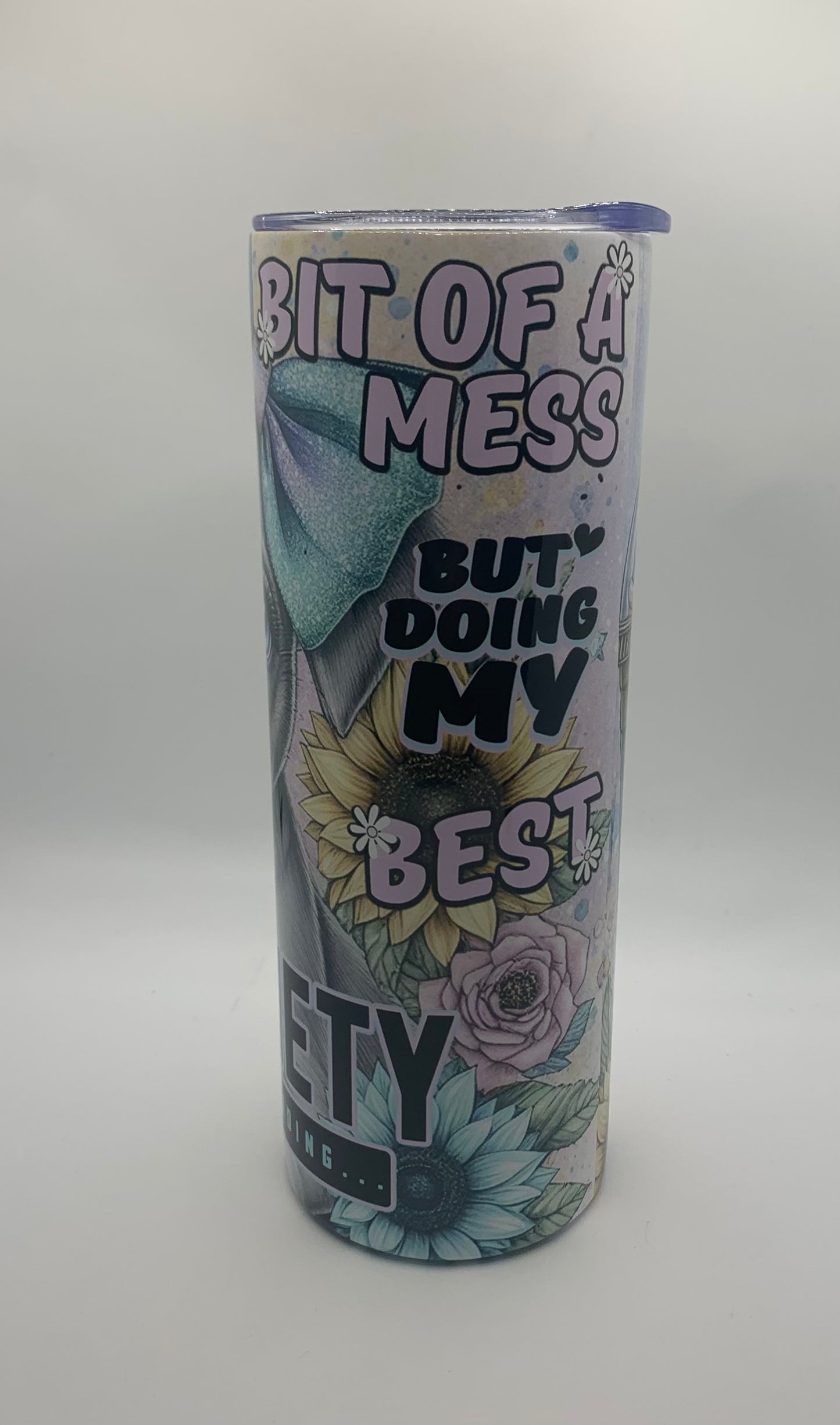 Anxiety Staffy puppy 20oz Skinny Tumbler