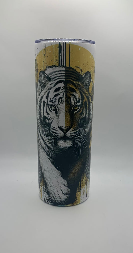 Tigers with sunflowers 20oz Skinny Tumbler