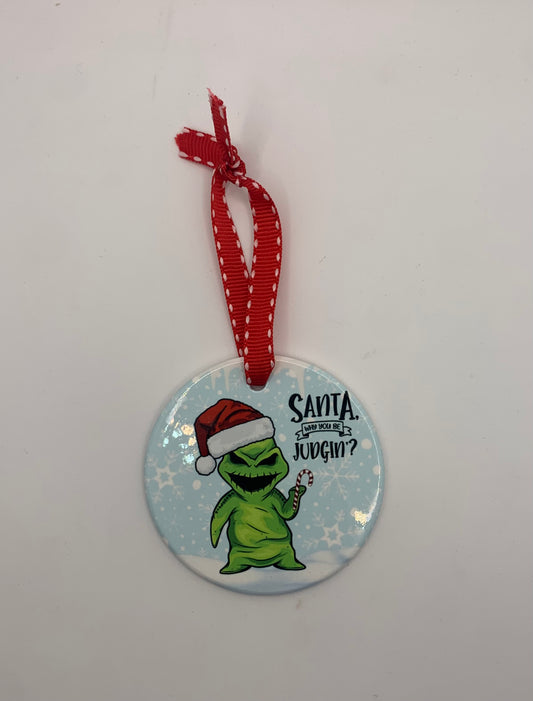 Santa why you be judgin? Christmas Ornament