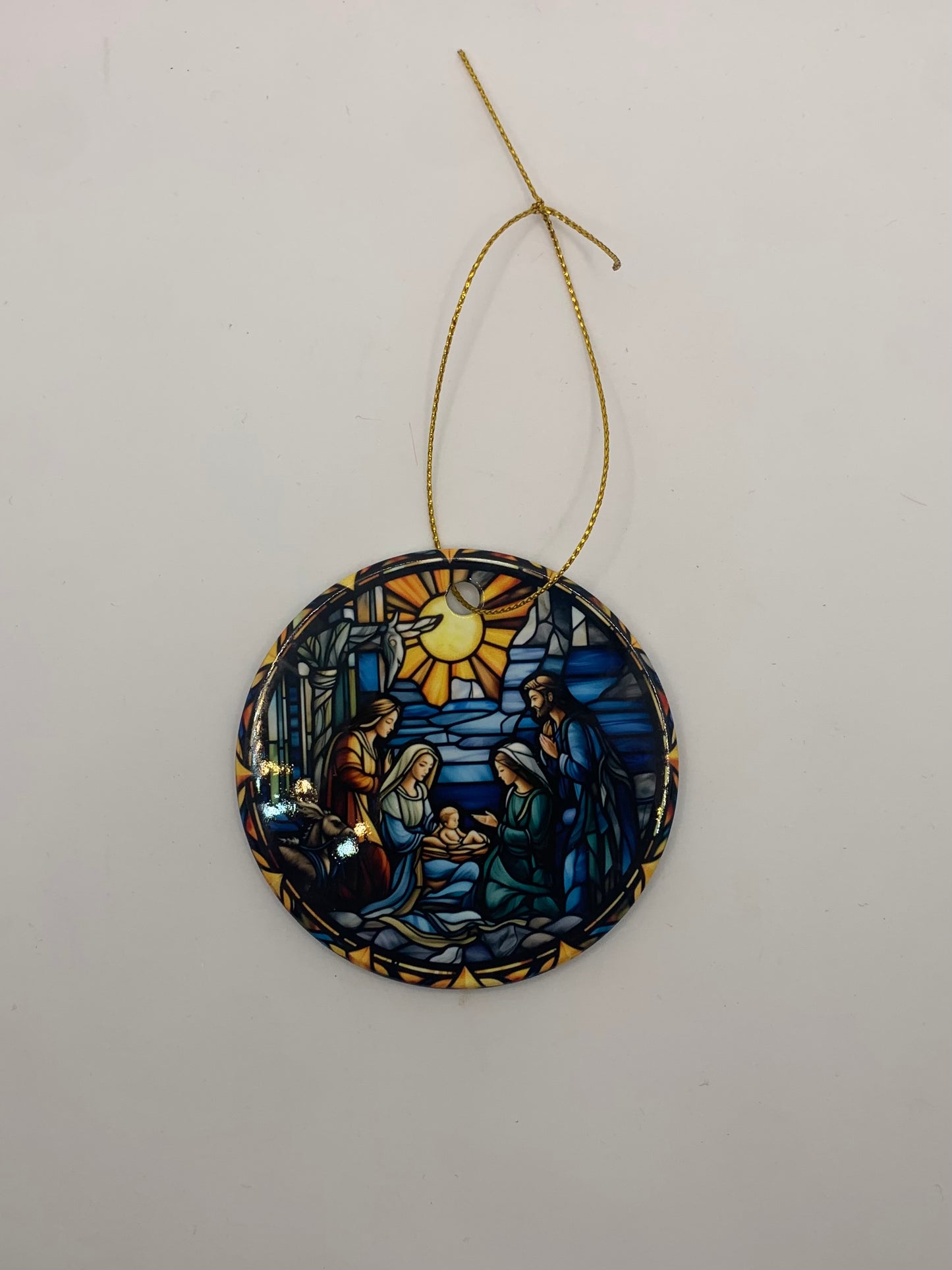 Stained Glass Baby Jesus Christmas Ornament
