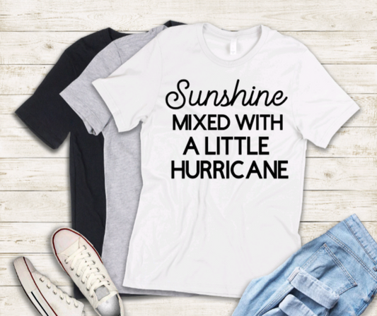 Sunshine mixed with a little hurricane adult t-shirt