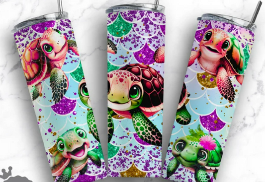 Baby sea turtles 20oz Skinny Tumbler