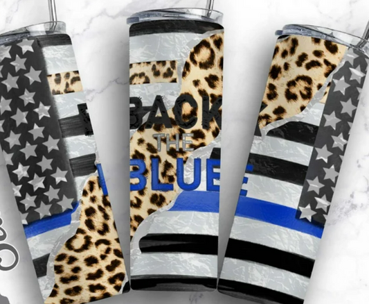 Back the blue 20oz Skinny Tumbler