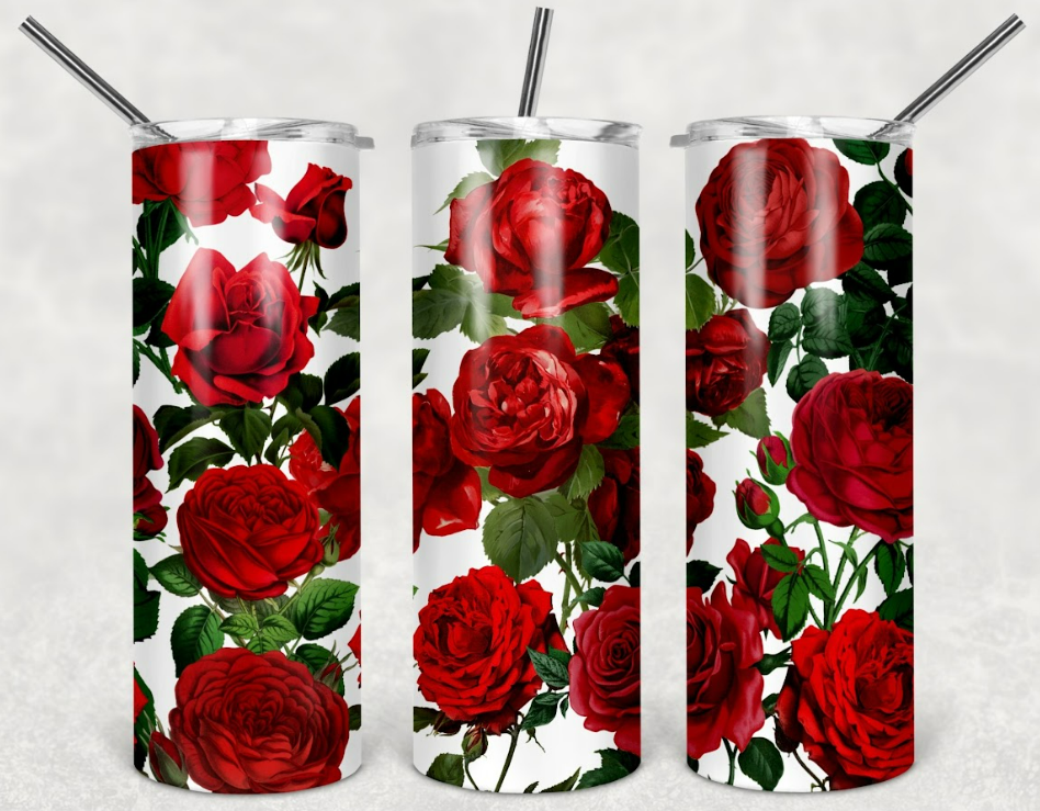 Red roses 20oz Skinny Tumbler