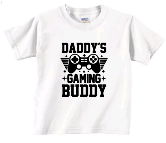 Daddy's gaming buddy toddler t-shirt