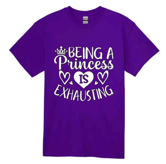 Being a princess is exhausting youth t-shirt