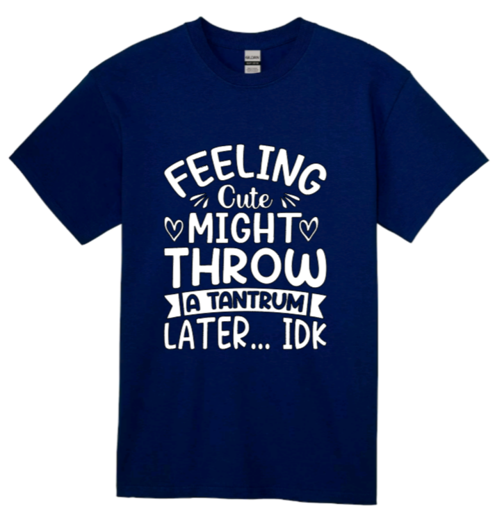 Feeling cute might throw a tantrum later... idk youth t-shirt