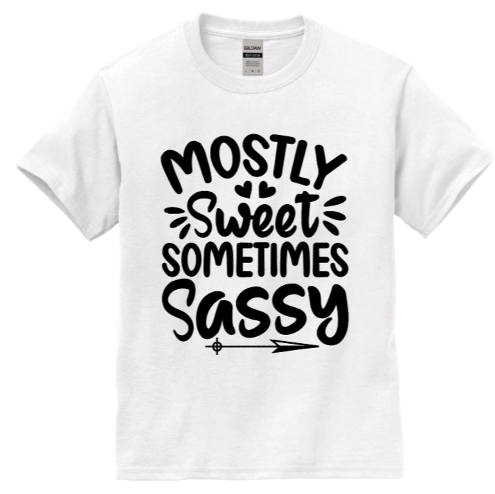 Mostly sweet sometimes sassy youth t-shirt