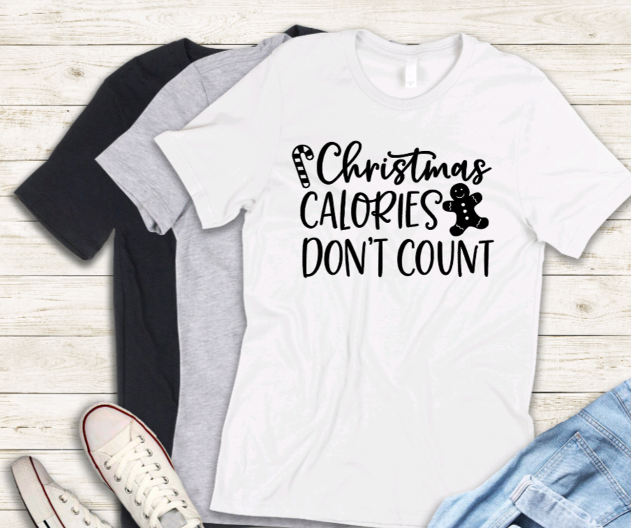 Christmas calories don't count adult t-shirt