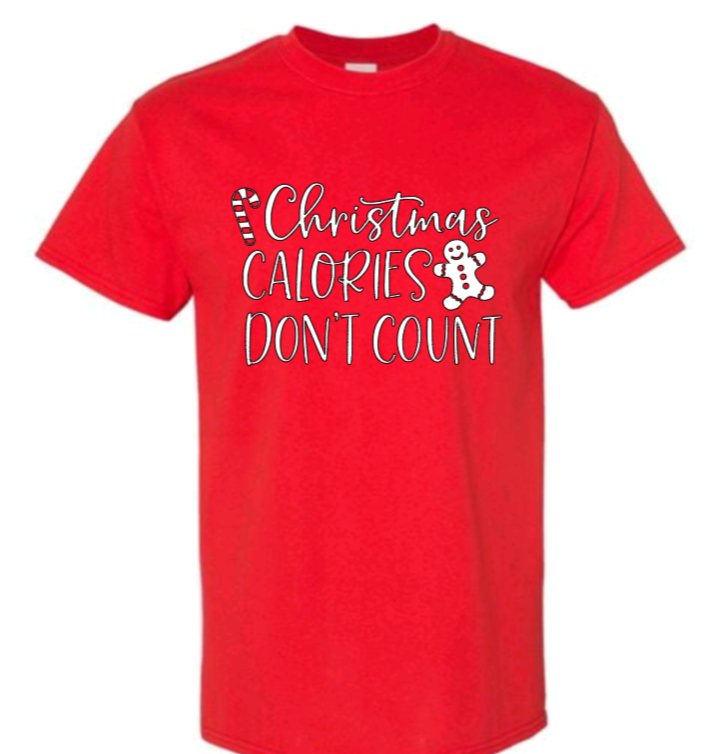 Christmas calories don't count adult t-shirt