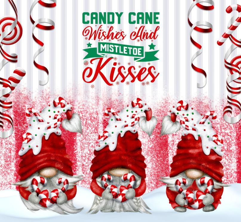 Candy cane wishes and mistletoe kisses 20oz Skinny Tumbler