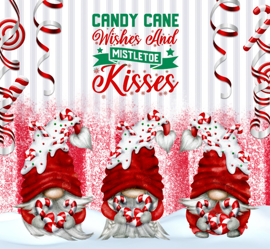 Candy cane wishes and mistletoe kisses 20oz Skinny Tumbler