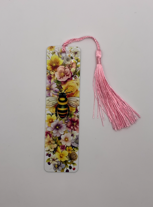 Bee and Flowers Bookmark