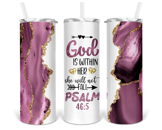 God is Within Her 20oz Skinny Tumbler