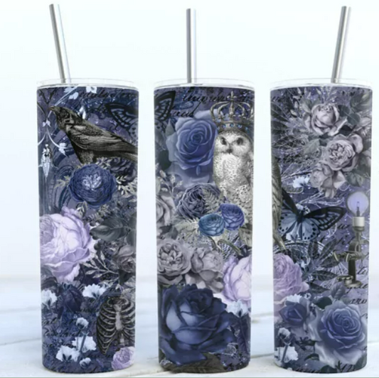 Owl Floral 20oz Skinny Tumbler