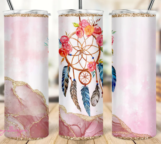 Pink marble dreamcatcher 20oz Skinny Tumblers