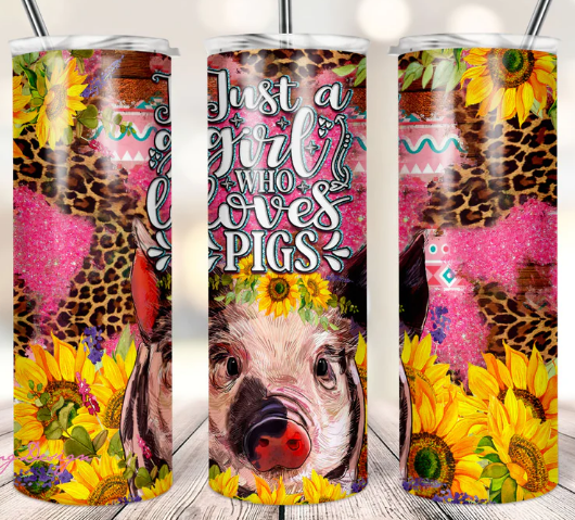 Just a girl who loves pigs 20oz Skinny Tumbler