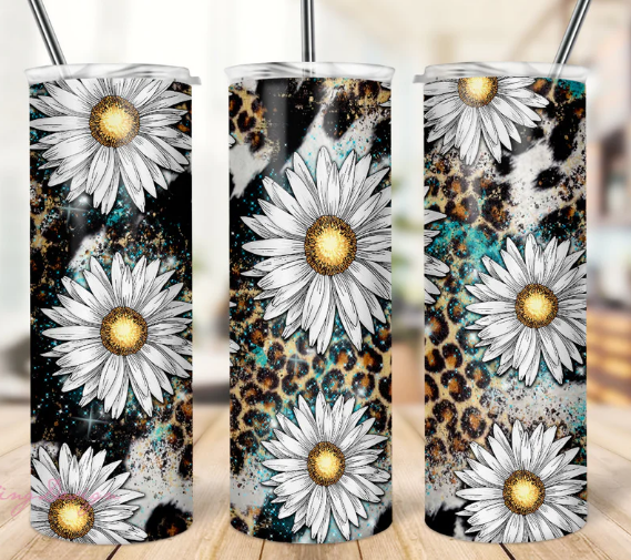 Daisy Leopard 20oz Skinny Tumbler