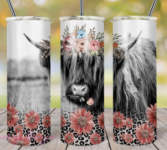 Bull floral 20oz Skinny Tumbler