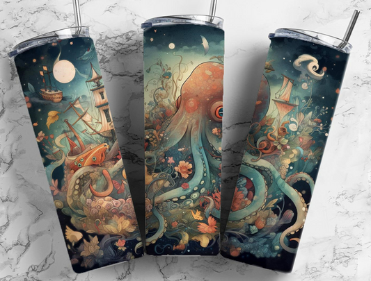 Octopus 20oz Skinny Tumbler