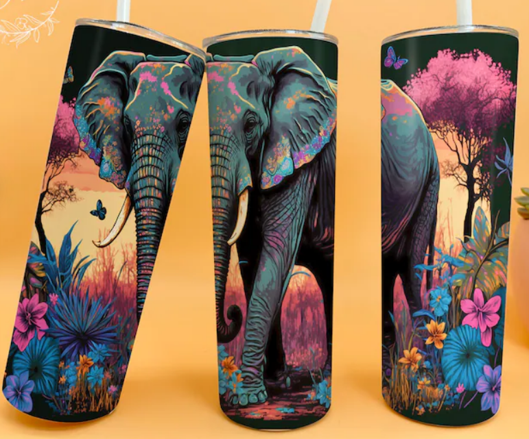 Neon Elephant 20oz Skinny Tumbler