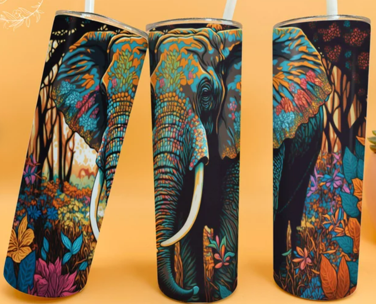 Neon Elephant 20oz Skinny Tumbler