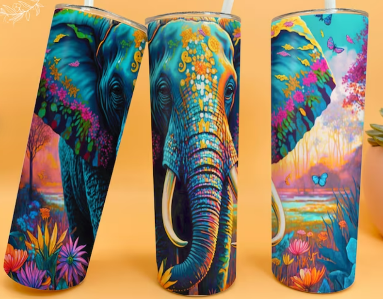 Neon Elephant 20oz Skinny Tumbler