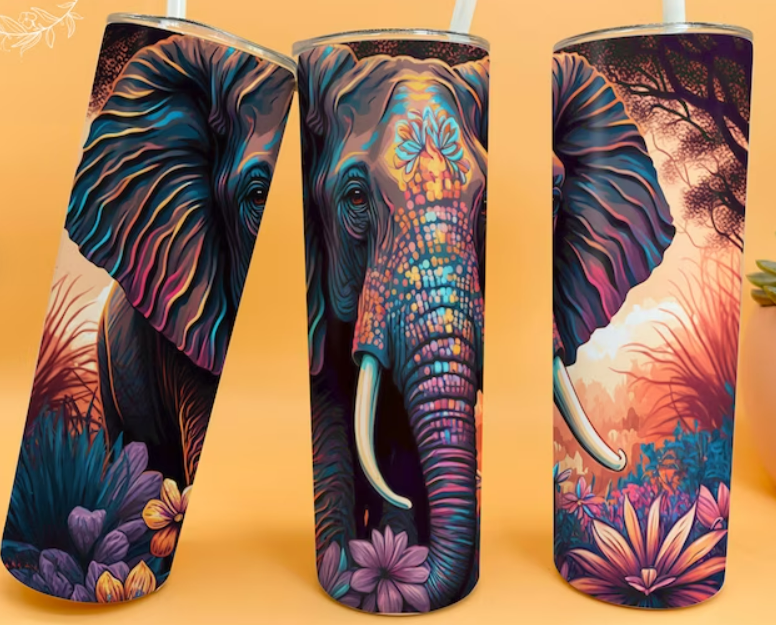 Neon Elephant 20oz Skinny Tumbler