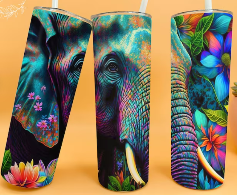 Neon Elephant 20oz Skinny Tumbler