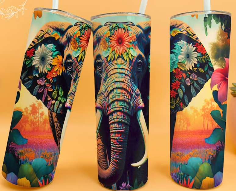 Neon Elephant 20oz Skinny Tumbler